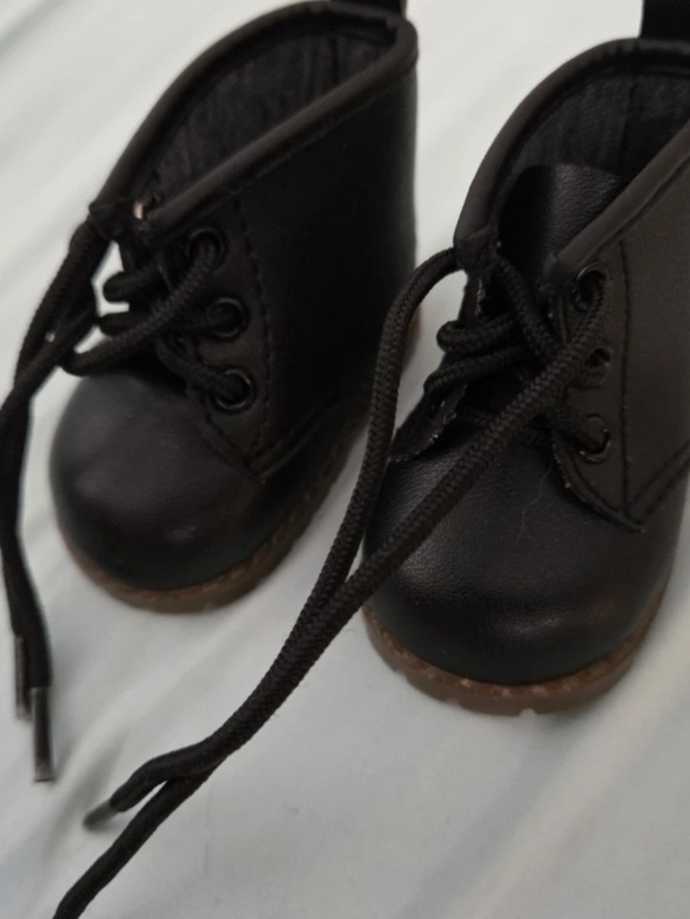 American girl black boots lace-up lug sole